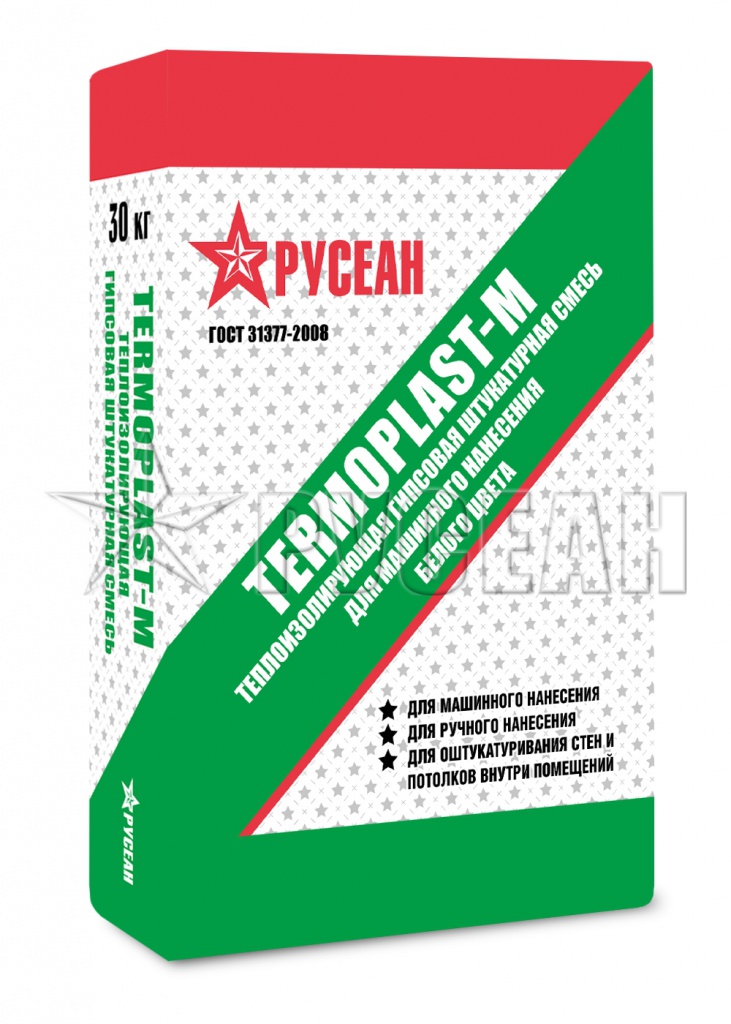 Гипсовая штукатурка "ТЕРМОПЛАСТ- М " для машинного нанесения по 30кг фото товара