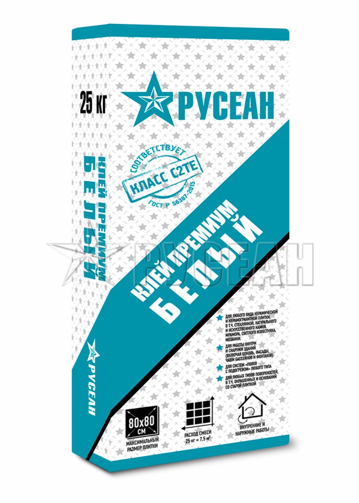 Клей для плитки ПРЕМИУМ БЕЛЫЙ в мешках по 25 кг фото товара